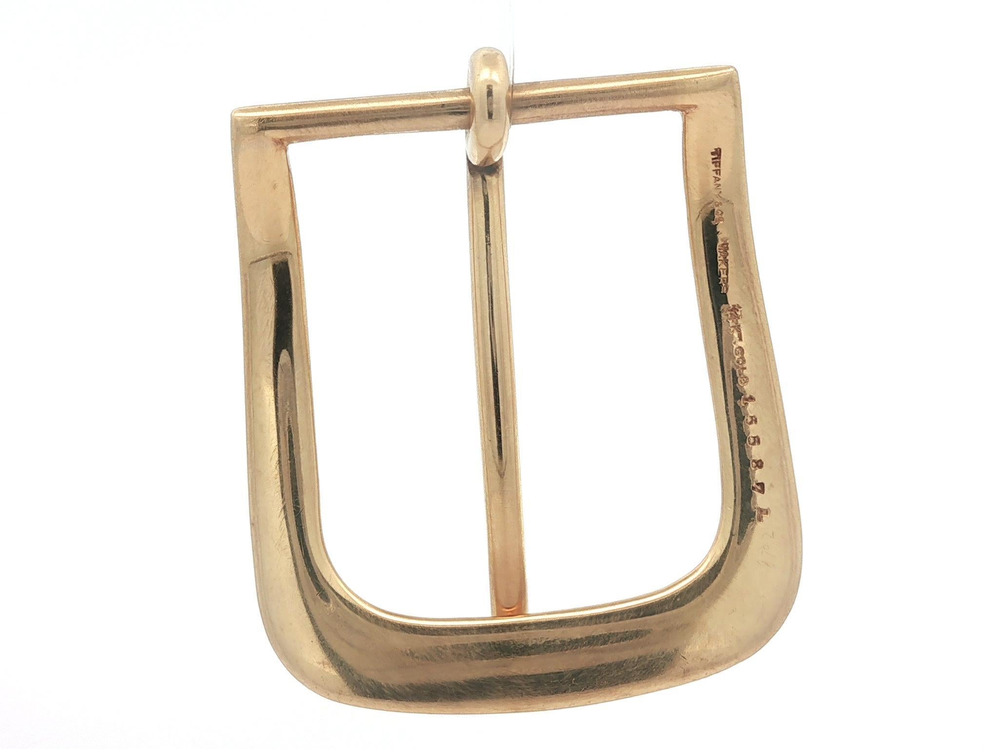 Antique Tiffany & Co. Makers Boucle de ceinture lourde en or jaune 14k massif en vente 9