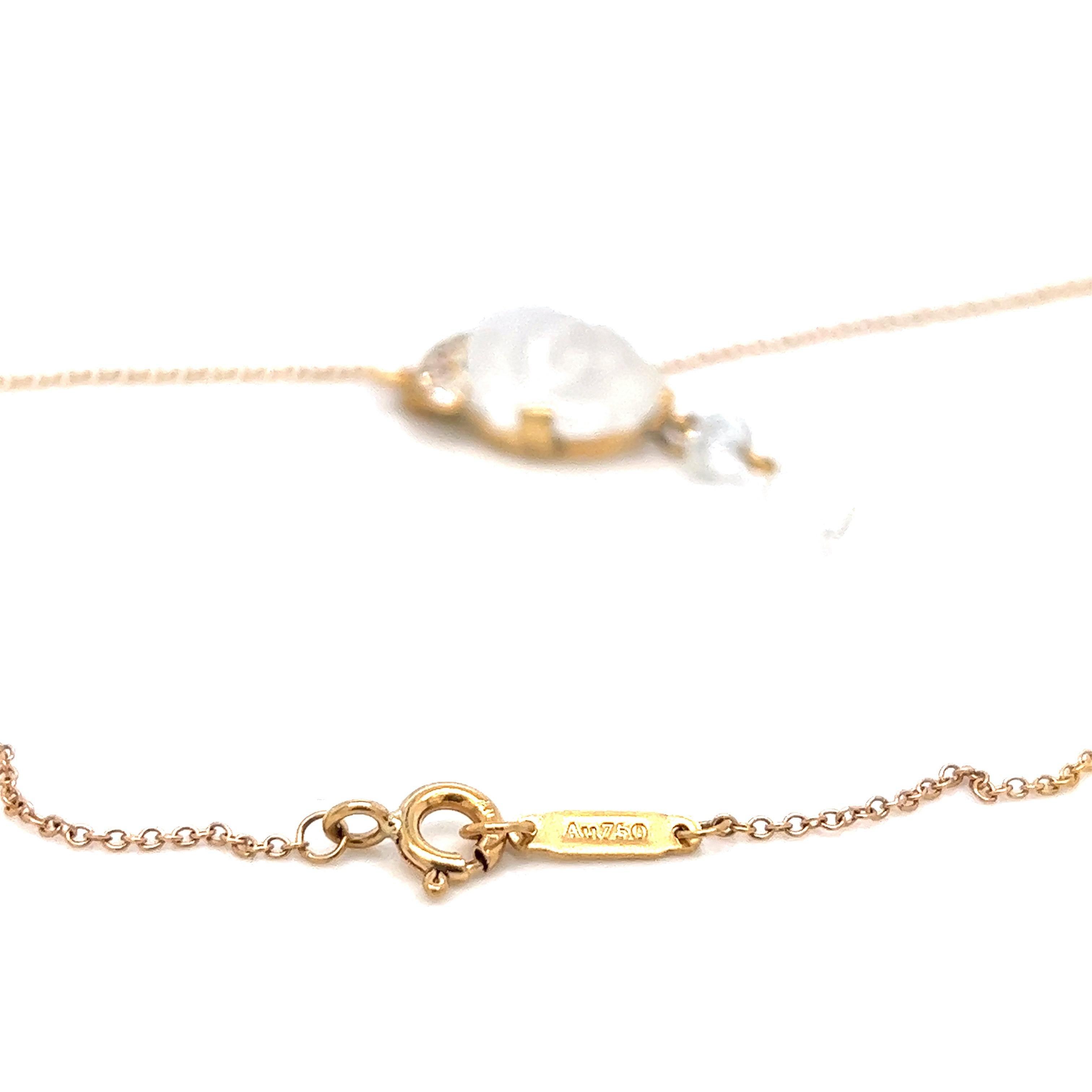 Antique Tiffany & Co. Moonstone Diamond Pendant Drop Necklace For Sale 1