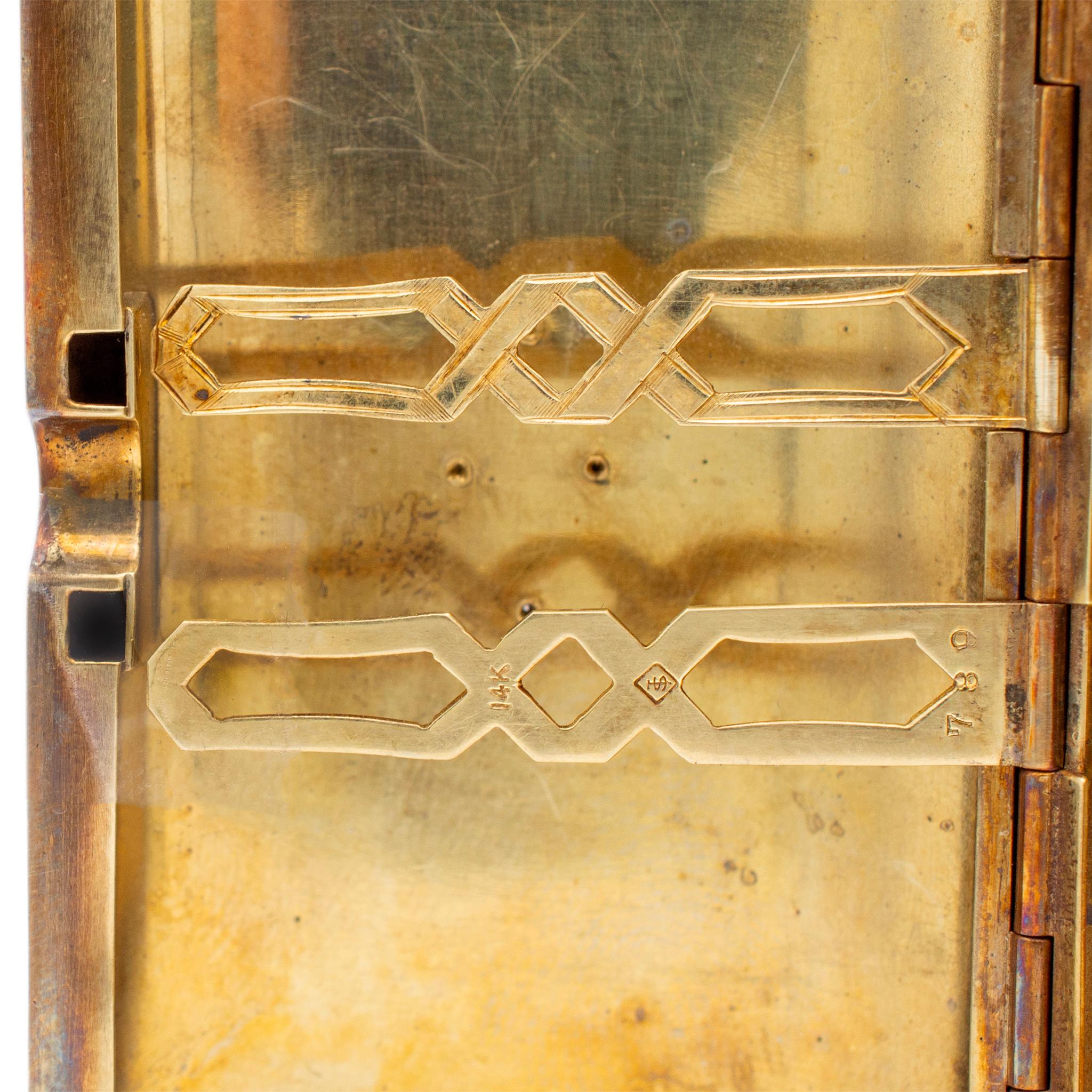 Antique Tiffany & Co Platinum & 14K Yellow Gold Diamonds Enamel Cigarette Case 1
