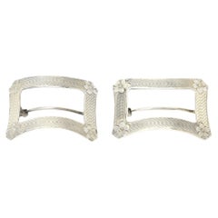 Antique Tiffany & Co. Shoe Buckles Converted to Brooches
