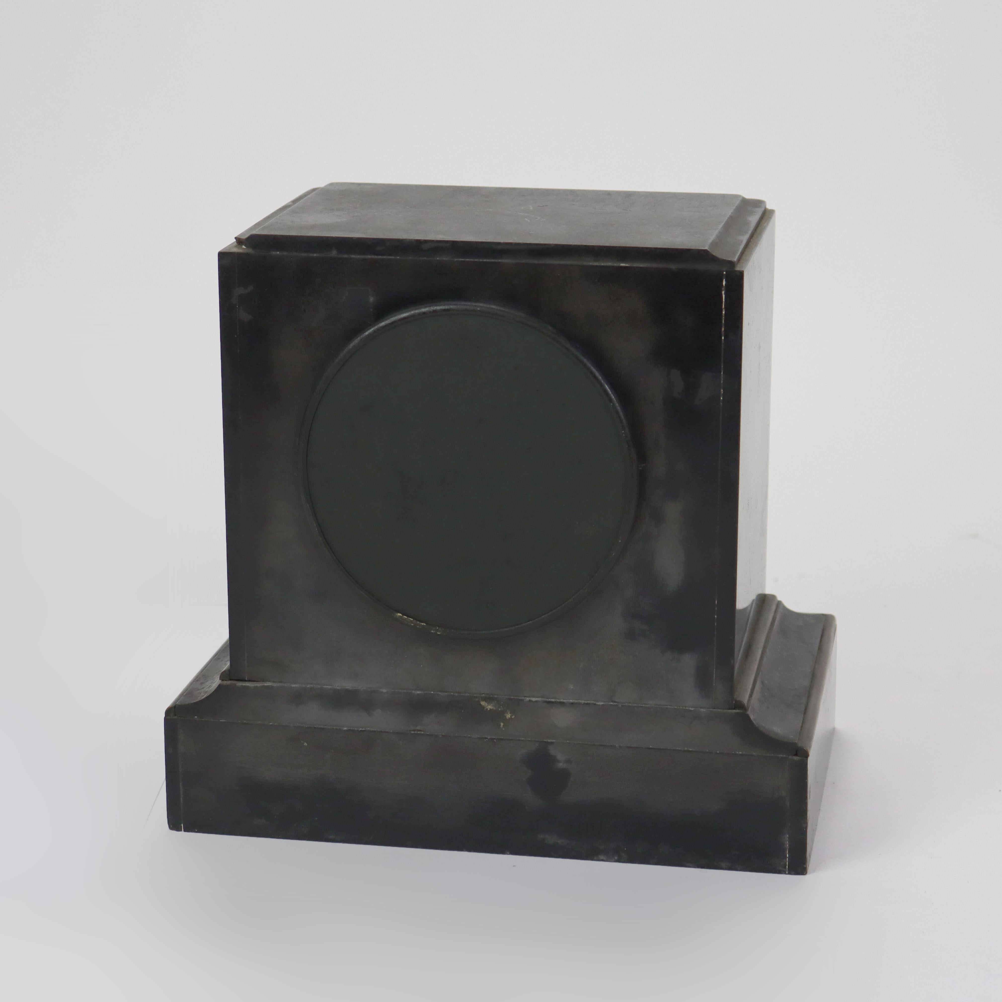 Antique Tiffany & Co. Slate Mantle Clock Signed 19thC For Sale 2