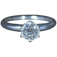 Retro Tiffany & Co. Solitaire Engagement Ring with 0.85 Carat Diamond