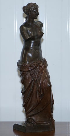 Antique Tiffany & Co Stamped Venus De Milo Bronze Statue Red Tion Sauvage