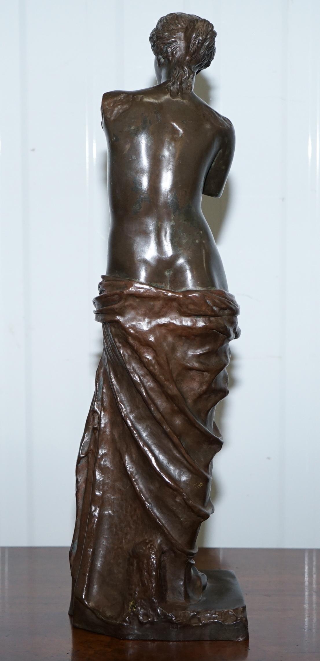 Antique Tiffany & Co Stamped Venus De Milo Bronze Statue Red Tion Sauvage 1
