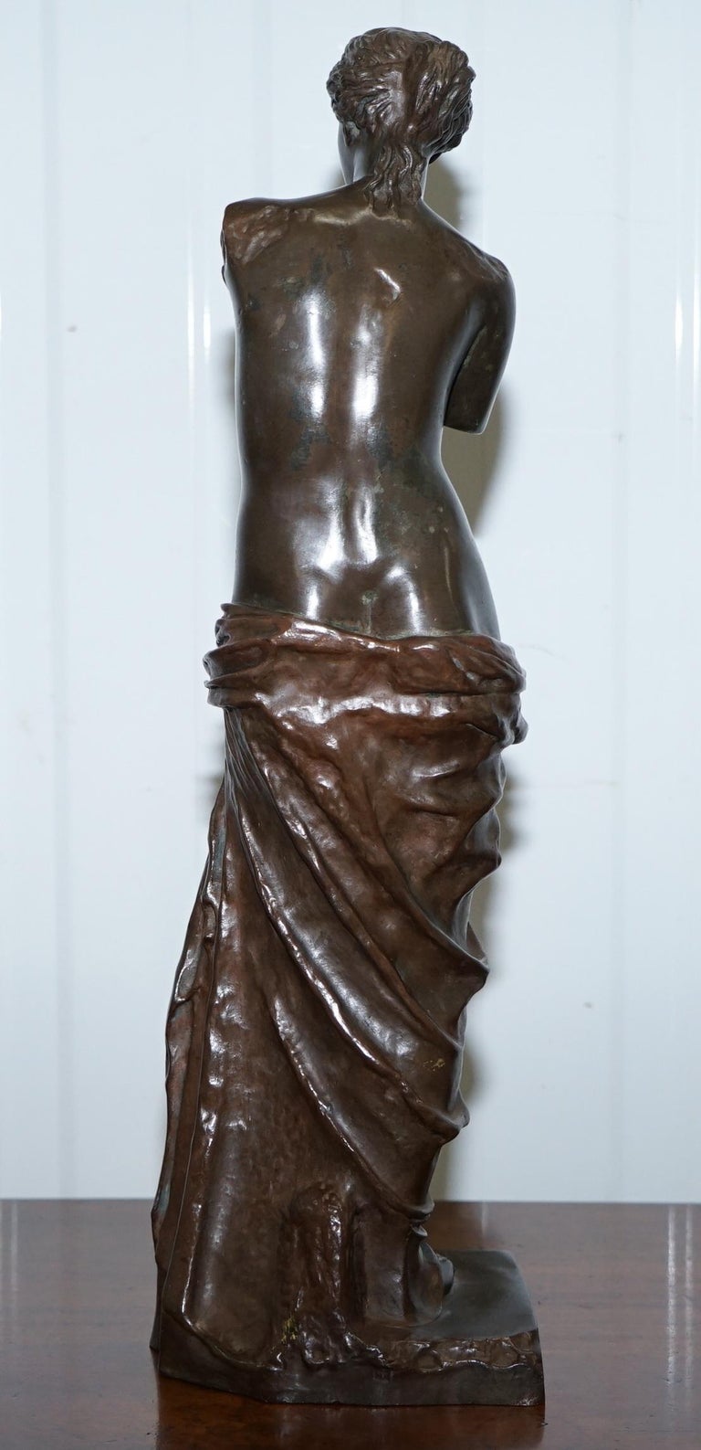 Antique Tiffany and Co Stamped Venus De Milo Bronze Statue Red Tion
