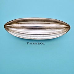 Antique Tiffany & Co. Sterling Silver Art Nouveau Footed Oval Melon Bowl