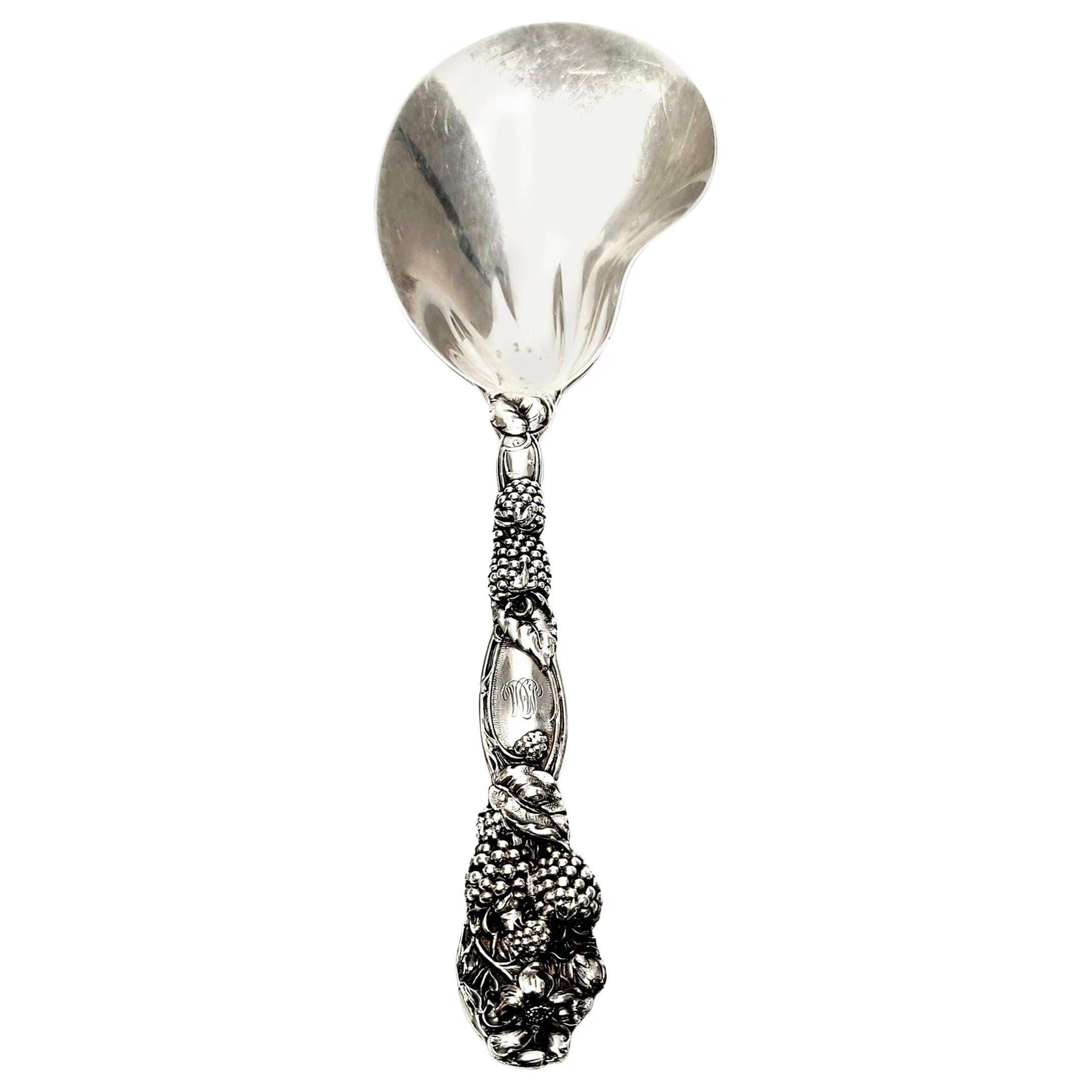 Antique Tiffany & Co. Sterling Silver Blackberry Pattern Berry Casserole Spoon For Sale
