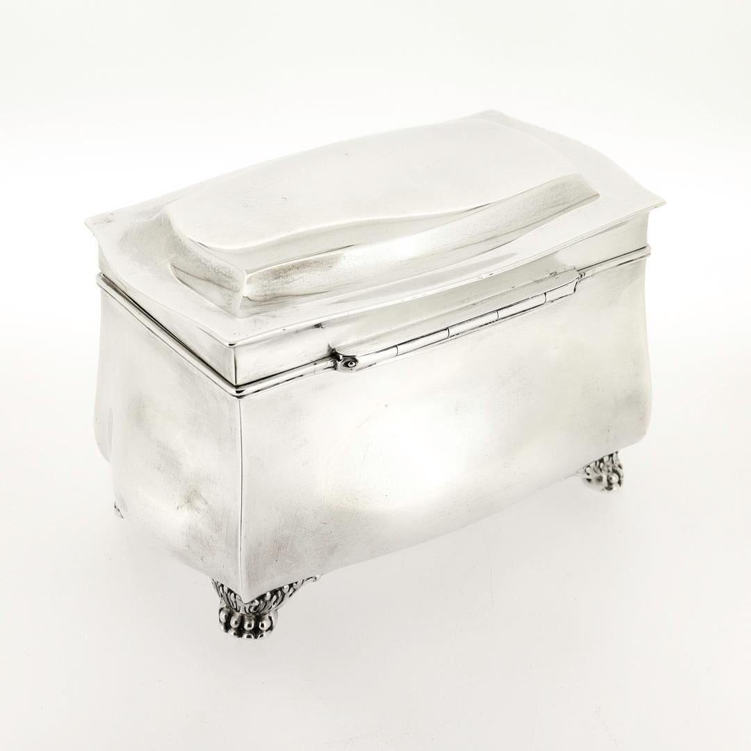 Edwardian Antique Tiffany & Co. Sterling Silver Bombay Form Table Box or Casket For Sale