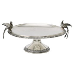 Antique Tiffany & Co. Sterling Silver Compote Centerpiece Bird Handle Circa 1875