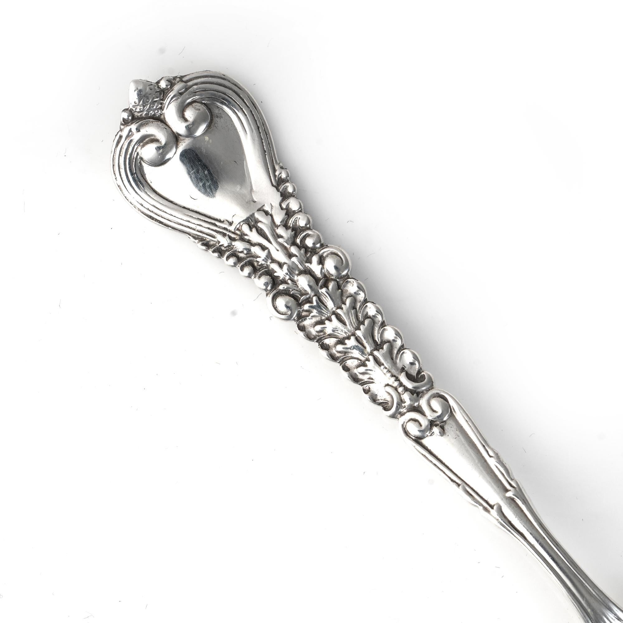 Early 20th Century Antique Tiffany & Co. Sterling Silver Florentine Pattern Demitasse Spoon For Sale