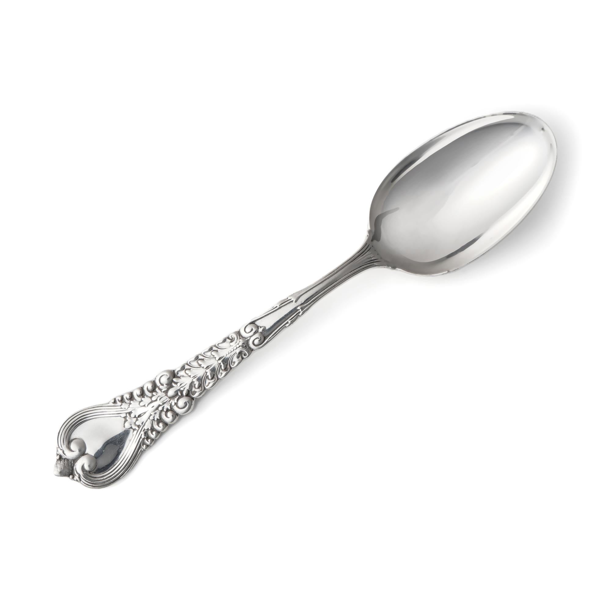 Antique Tiffany & Co. Sterling Silver Florentine Pattern Dessert Spoon For Sale 2