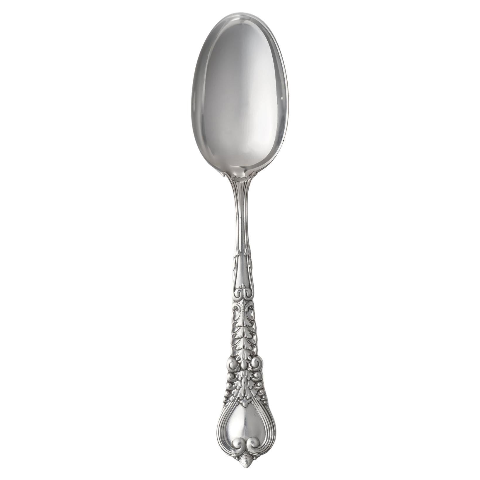 Antique Tiffany & Co. Sterling Silver Florentine Pattern Dessert Spoon For Sale