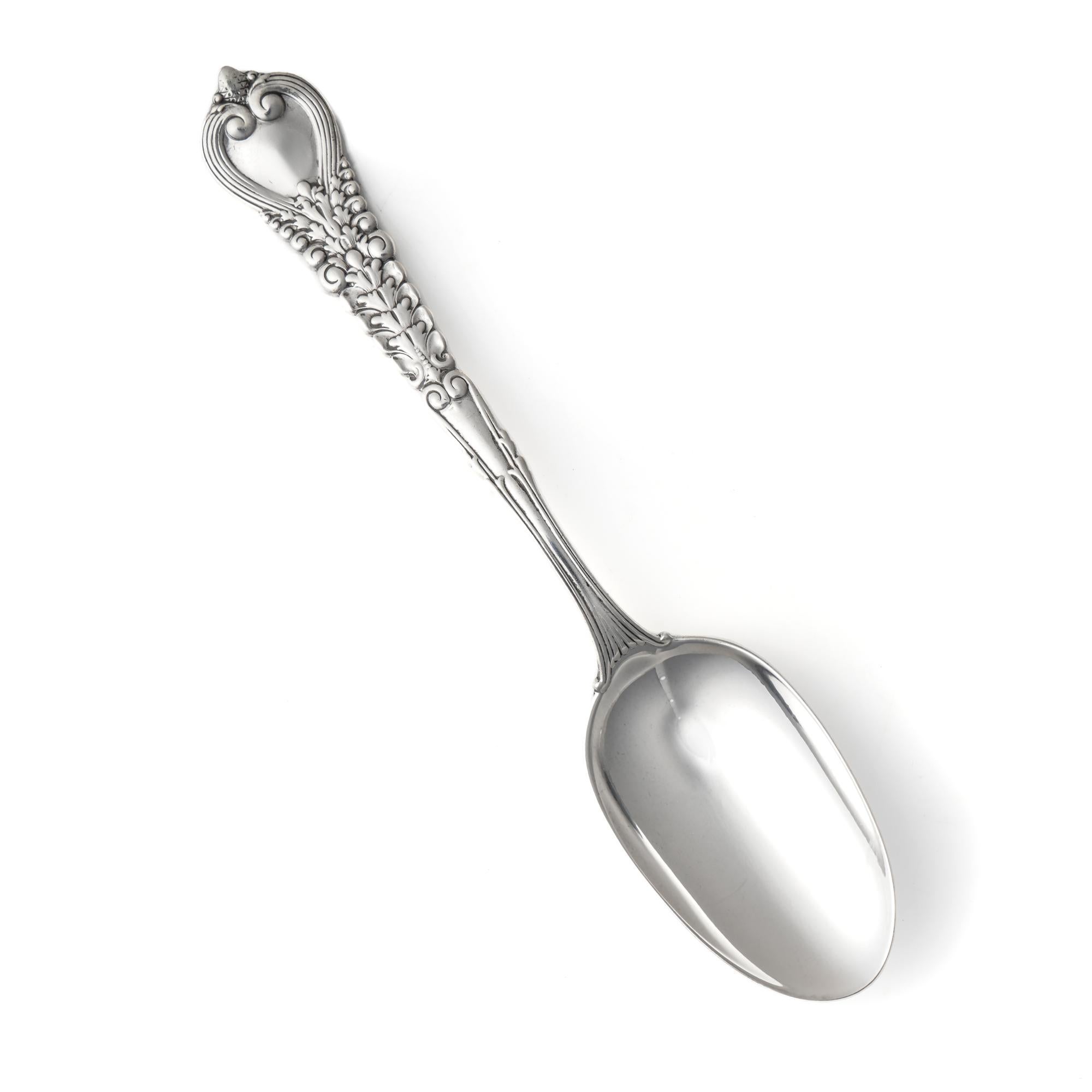 American Antique Tiffany & Co. Sterling Silver Florentine Pattern Large Spoon For Sale