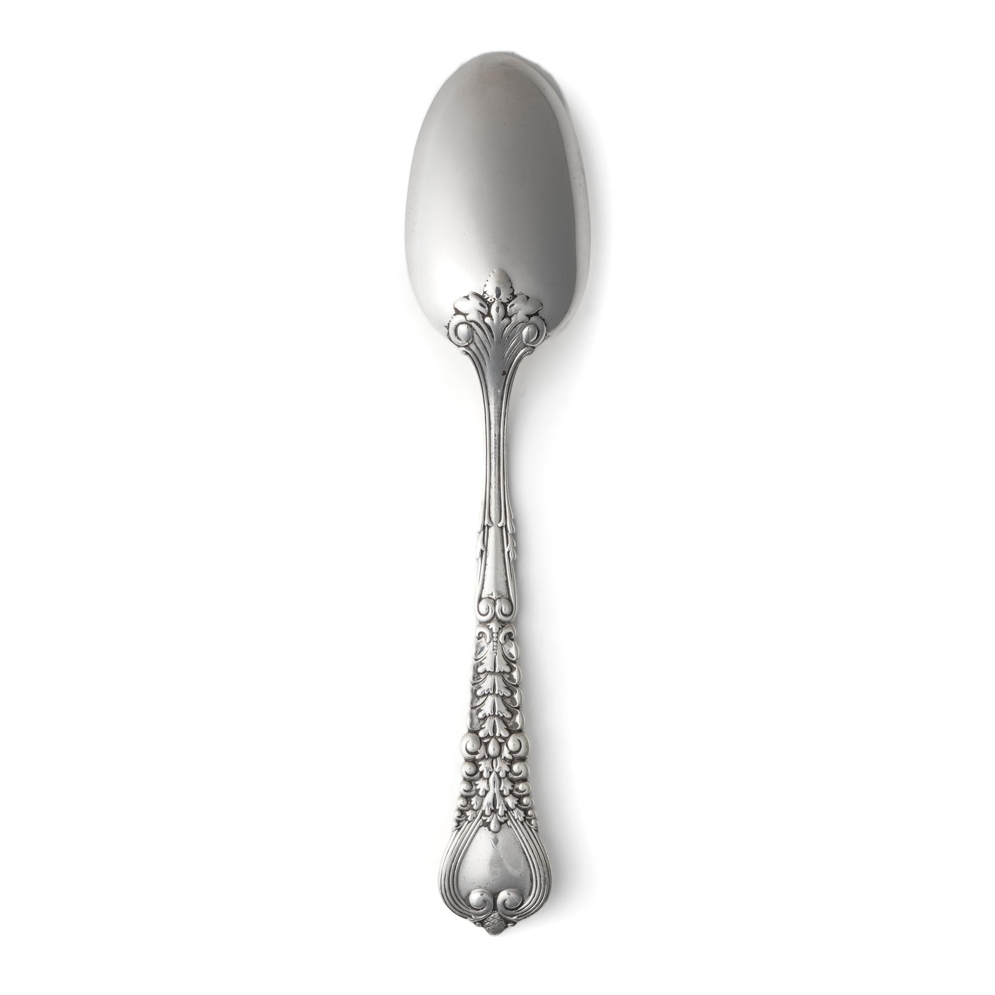 Antique Tiffany & Co. Sterling Silver Florentine Pattern Large Spoon For Sale 1