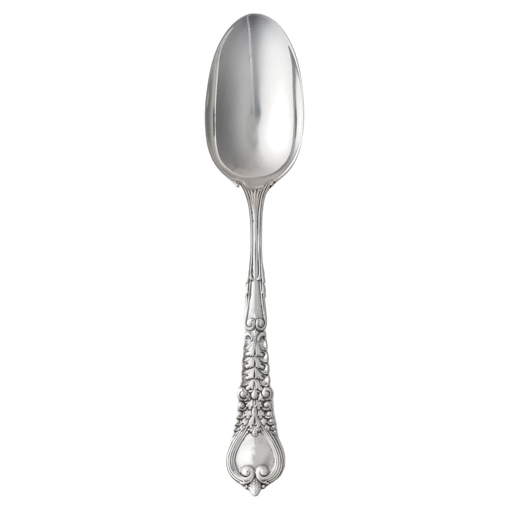 Antique Tiffany & Co. Sterling Silver Florentine Pattern Large Spoon For Sale
