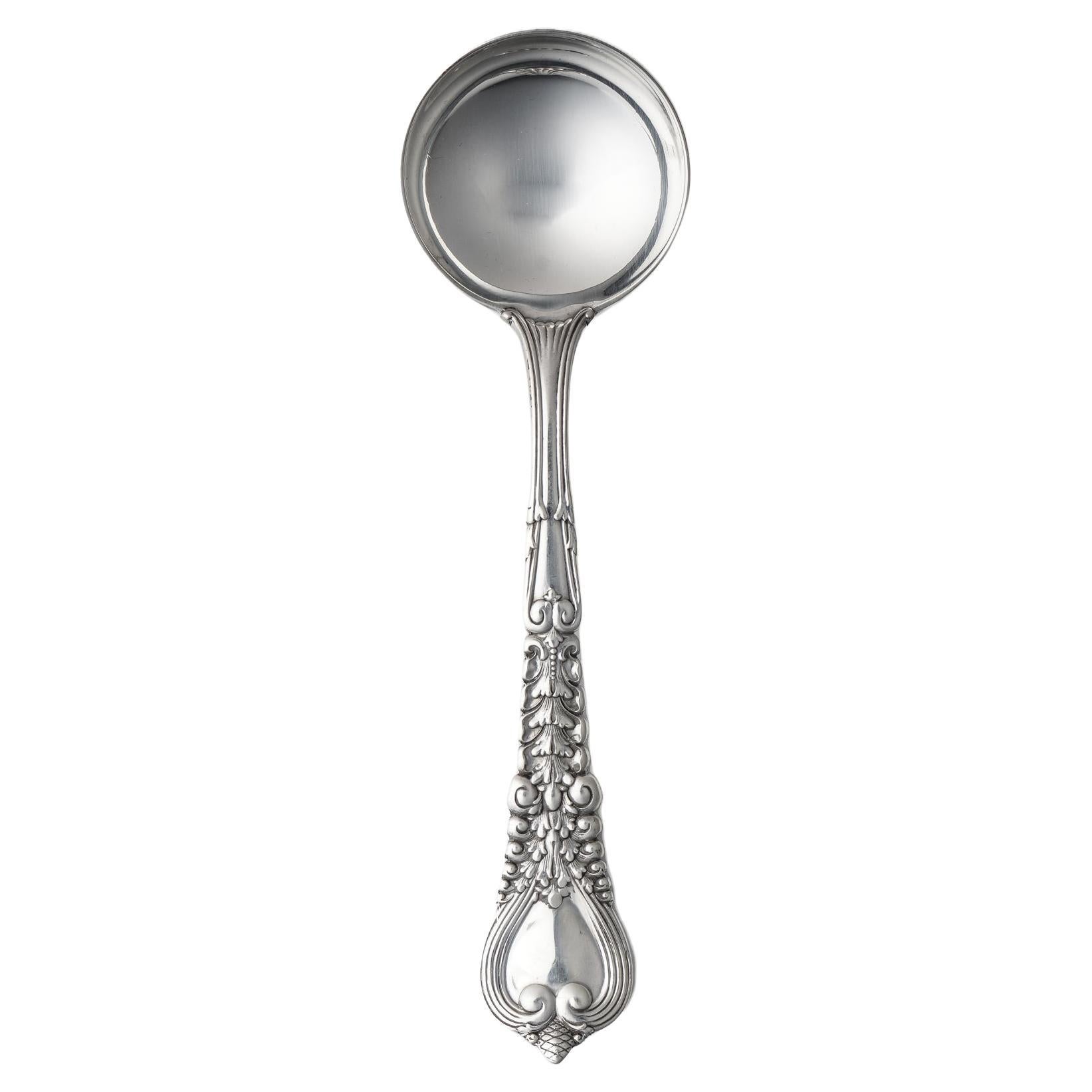 Antique Tiffany & Co. Sterling Silver Florentine Pattern Salt Spoon For Sale