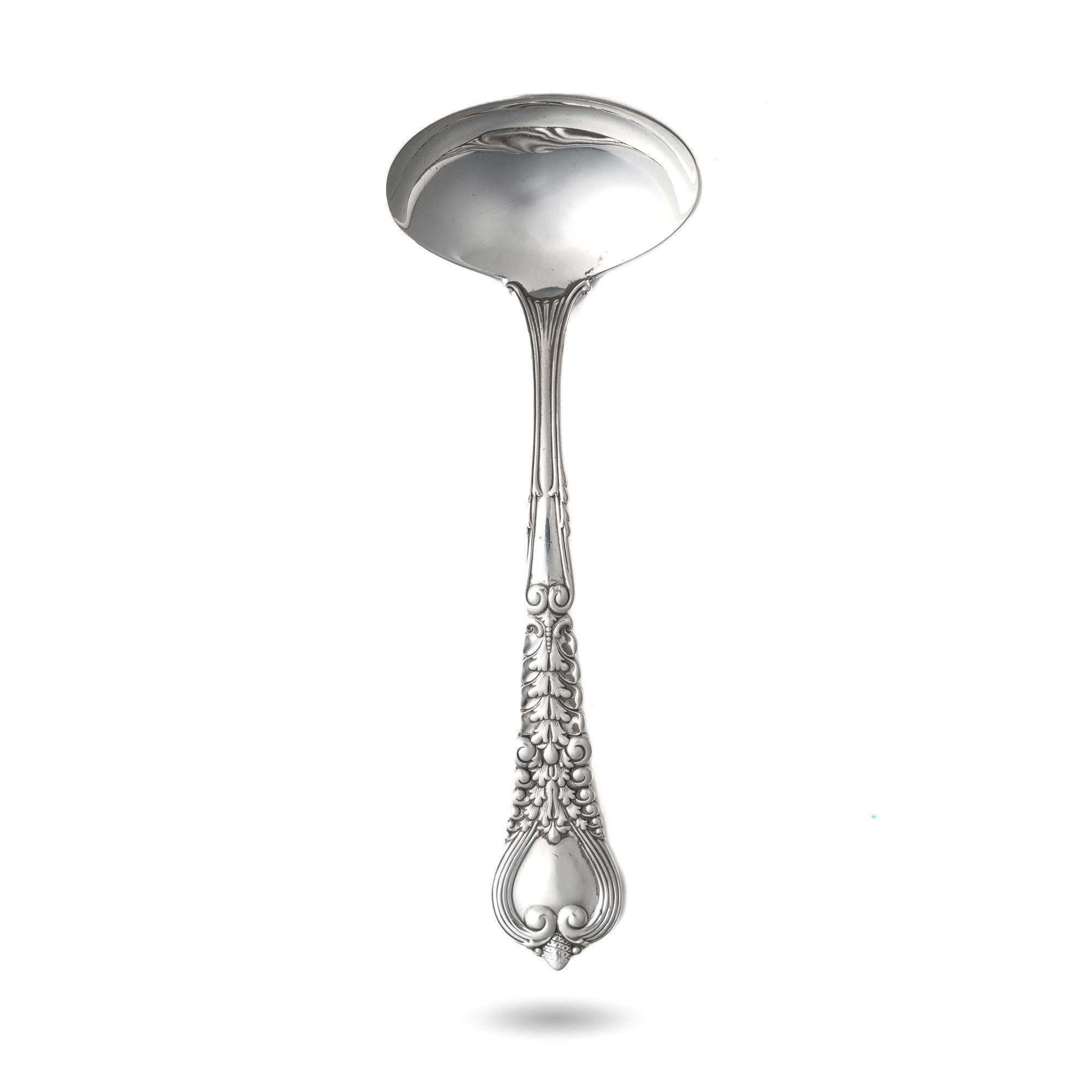American Antique Tiffany & Co. Sterling Silver Florentine Pattern Sauce Ladle For Sale