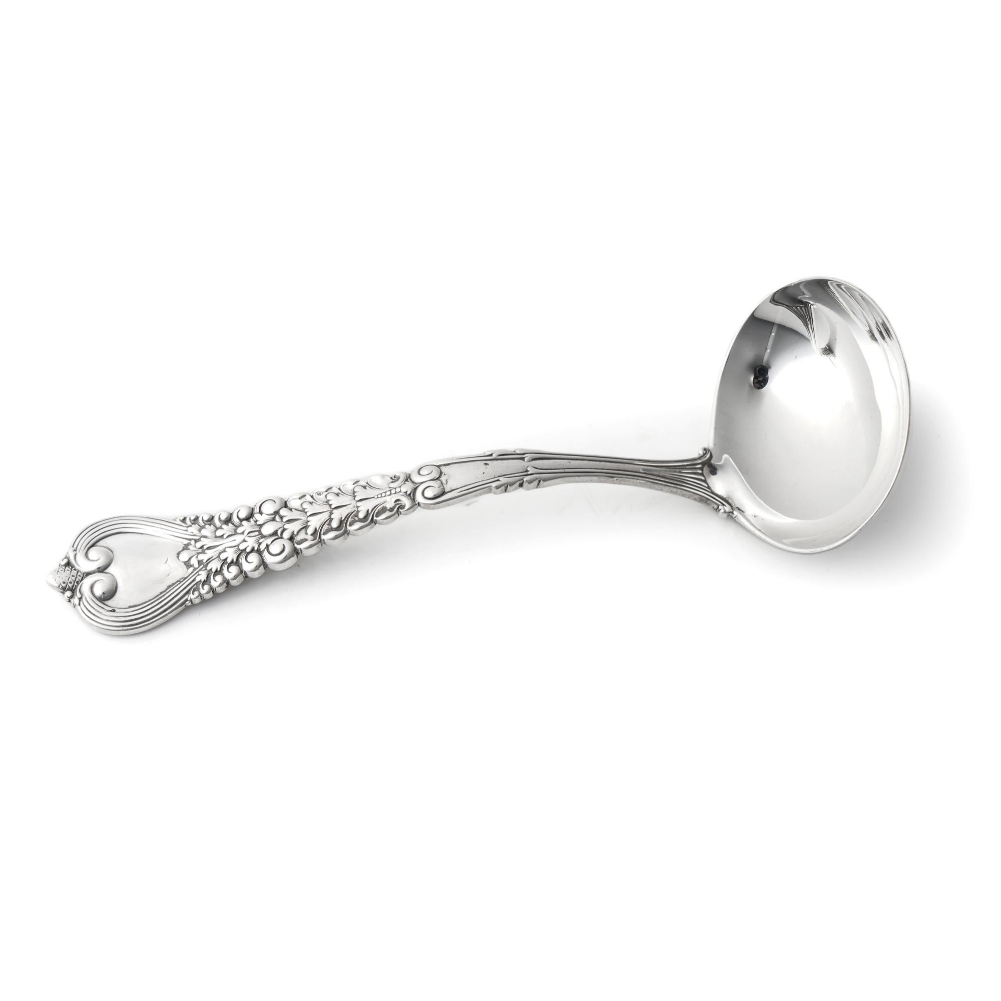 Early 20th Century Antique Tiffany & Co. Sterling Silver Florentine Pattern Sauce Ladle For Sale