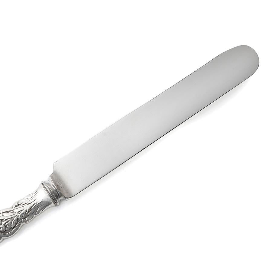 Antique Tiffany & Co. Sterling Silver Florentine Pattern Table Knife For Sale 3