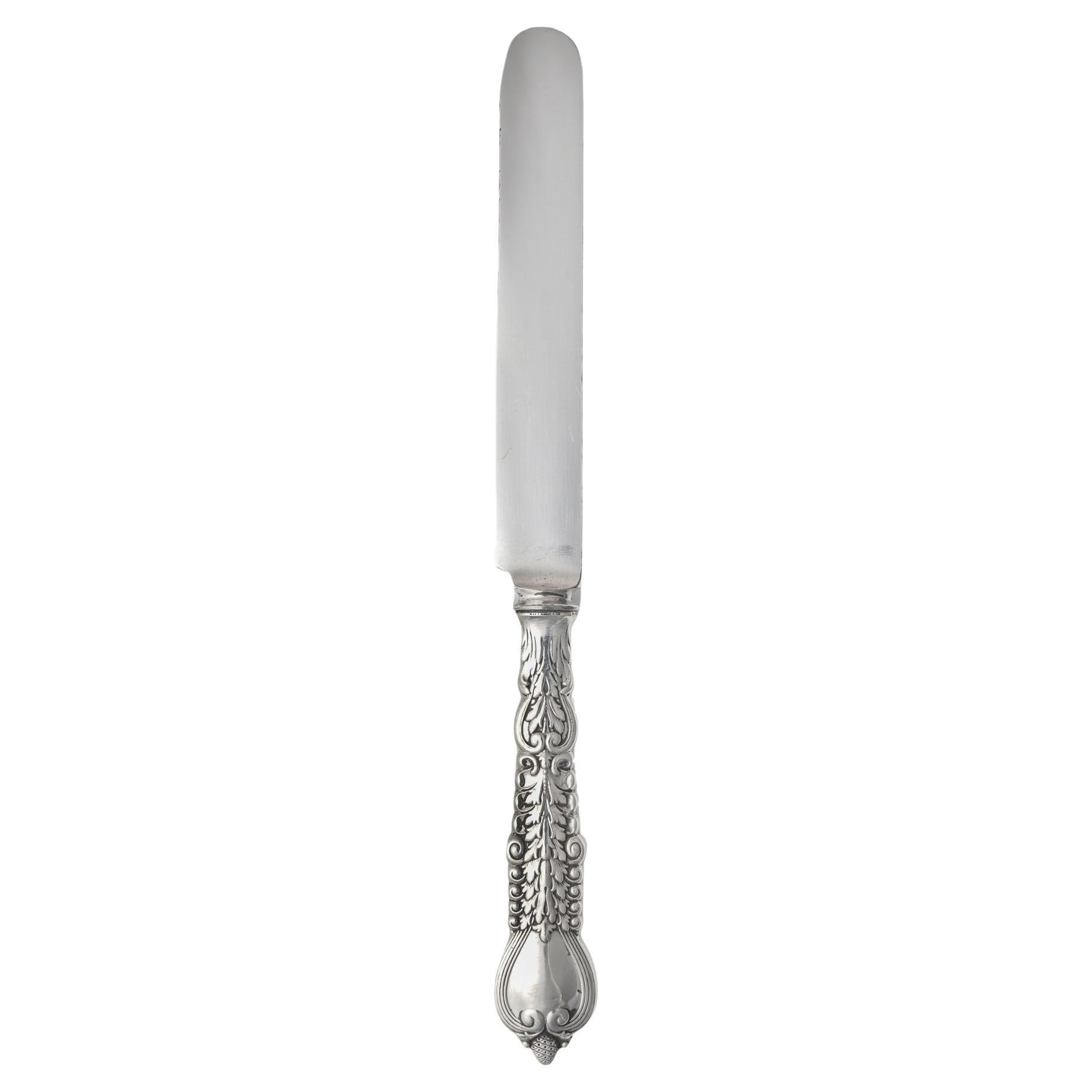 Antike Tiffany & Co.-Kollektion Sterling Silber Florentine Muster Tischmesser