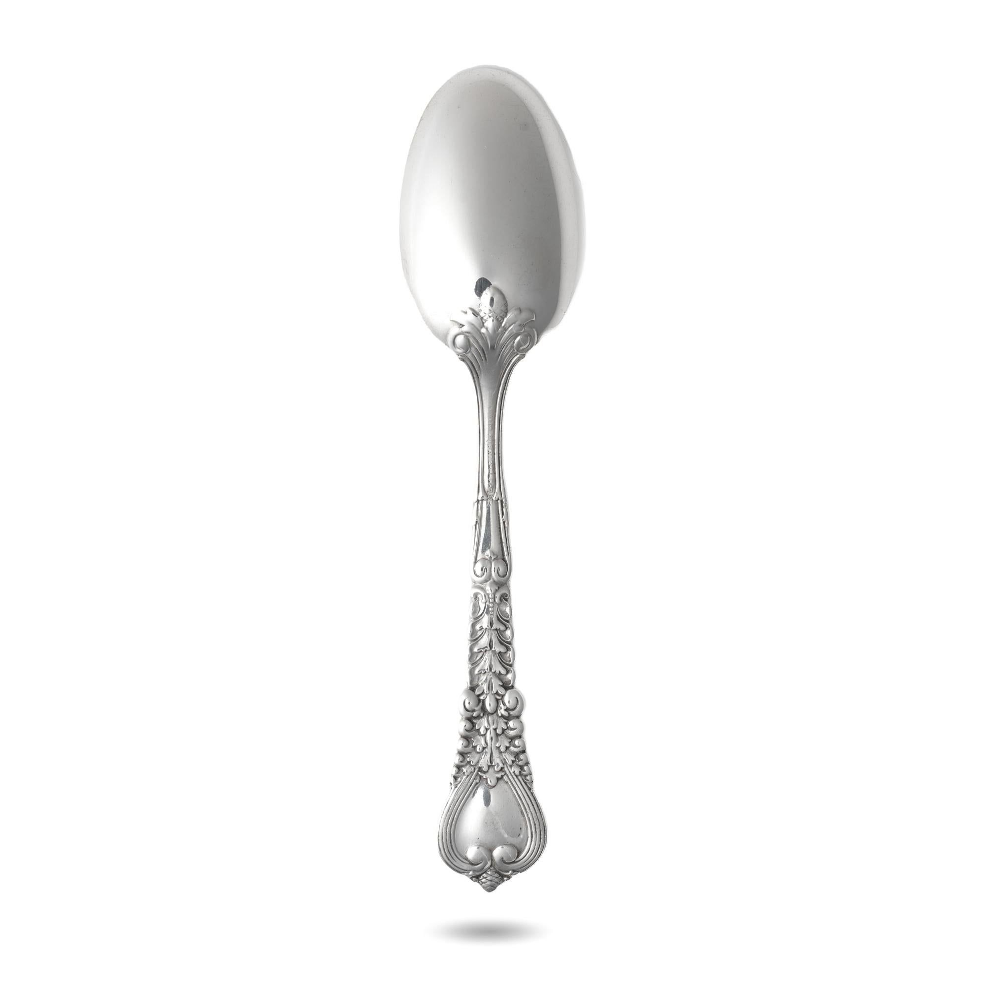 Antike Tiffany & Co.-Kollektion Sterling Silber Florentine Muster Teelöffel im Angebot 1