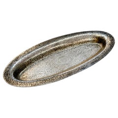 Antique Tiffany & Co. Sterling Silver Hammered Oval Dresser Pen Tray Monogrammed