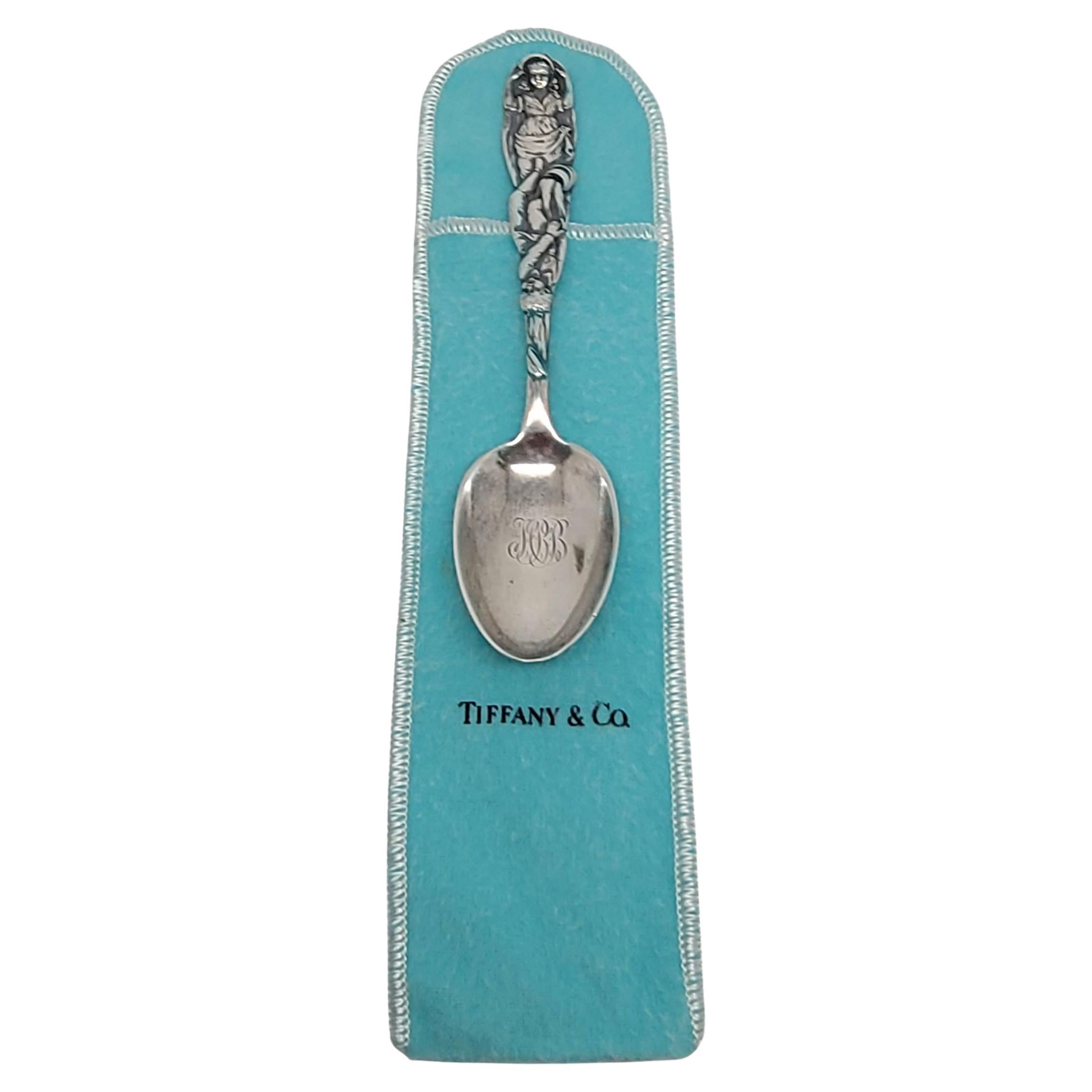 Antique Tiffany & Co Sterling Silver Jack and Jill Youth Spoon with Mono w/Pouch