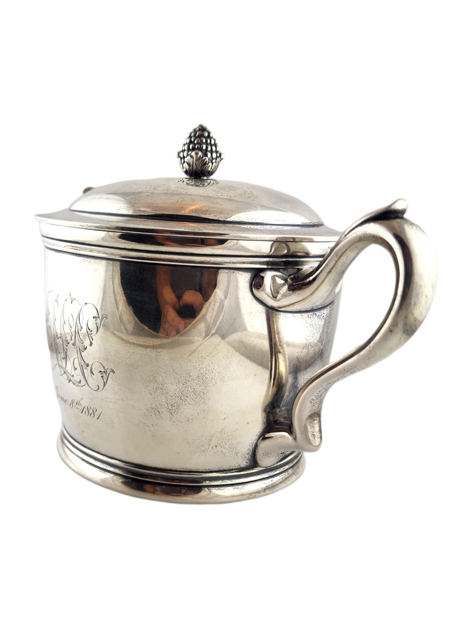 Victorian Antique Tiffany & Co Sterling Silver Lidded Sugar Bowl and Creamer #18706 For Sale
