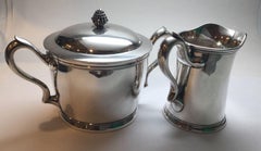 Antique Tiffany & Co. Sterling Silver Lidded Sugar Bowl and Creamer #5962