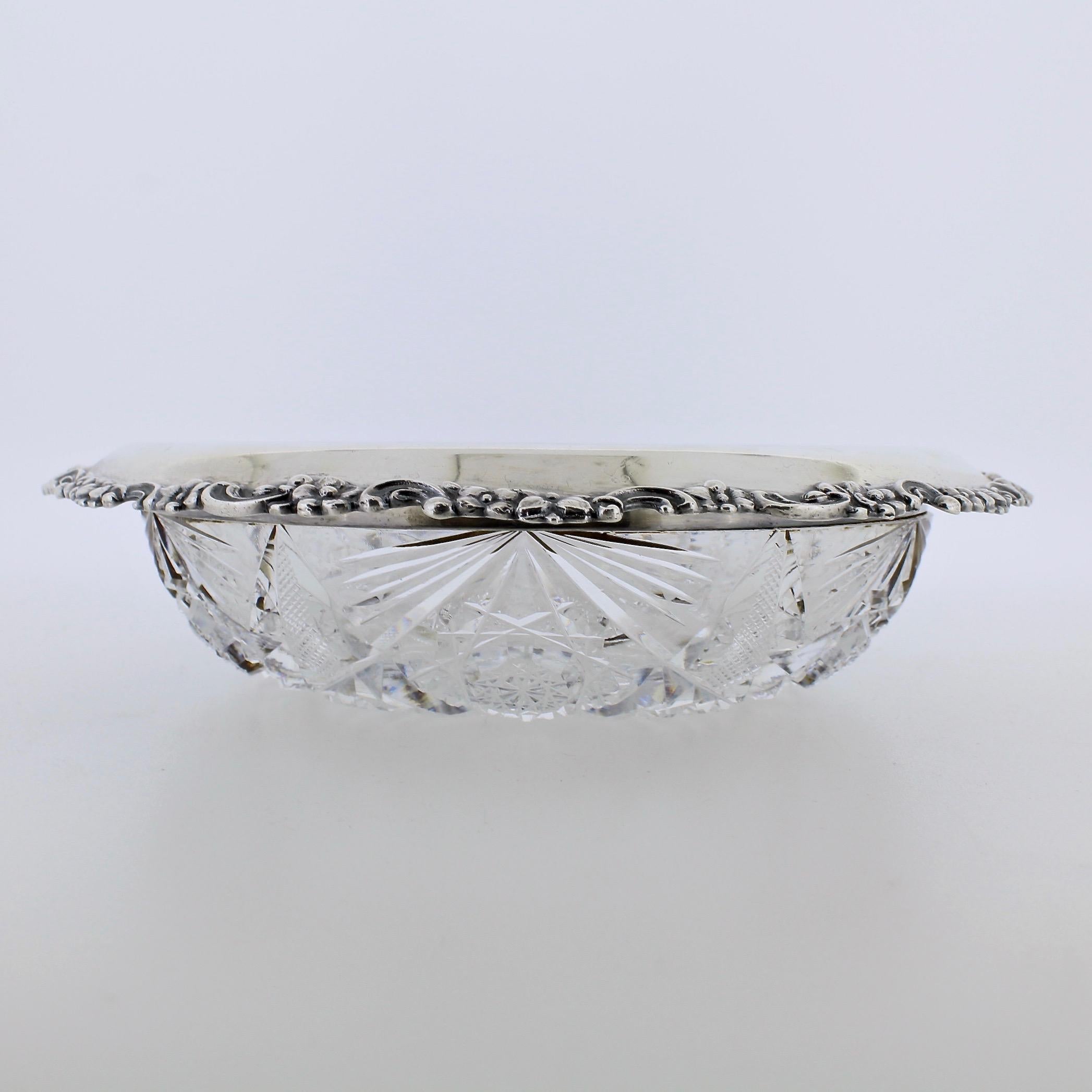 Gilded Age Antique Tiffany & Co. Sterling Silver Mounted Cut Glass Bowl