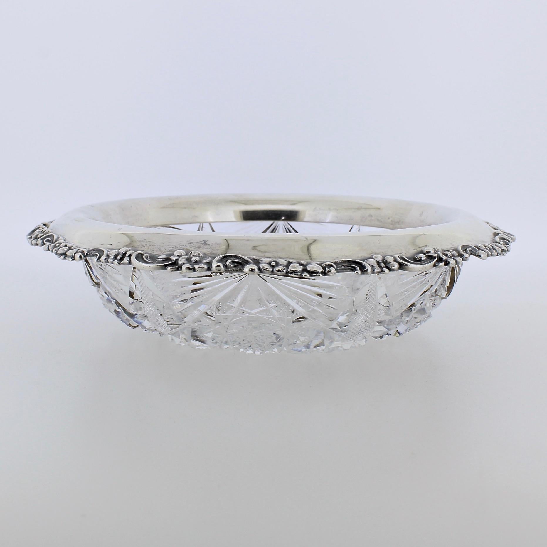 Women's or Men's Antique Tiffany & Co. Sterling Silver Mounted Cut Glass Bowl