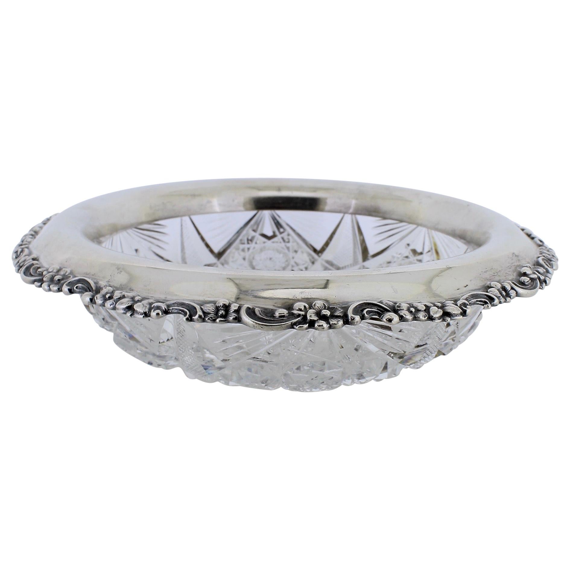 Antique Tiffany & Co. Sterling Silver Mounted Cut Glass Bowl