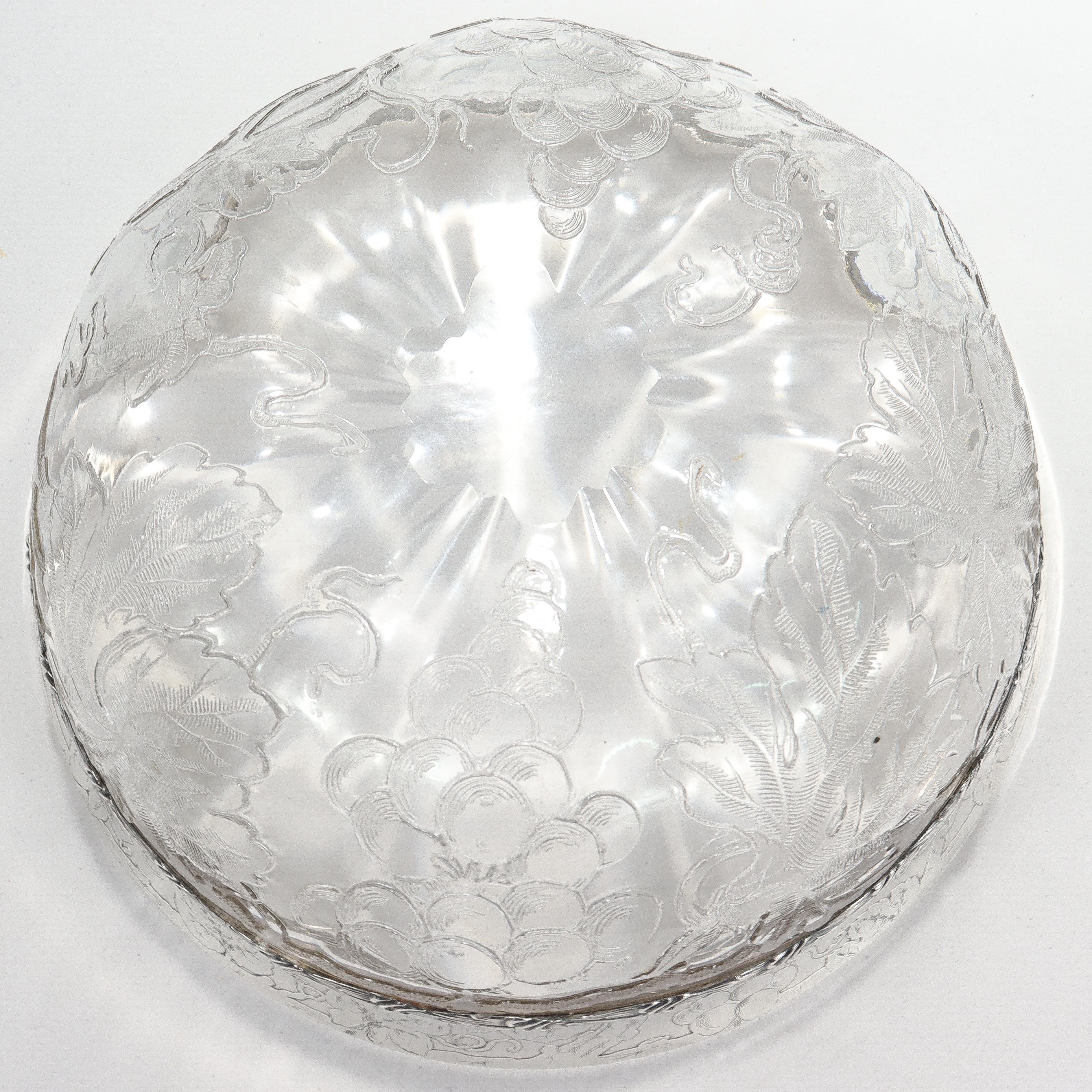 Antique Tiffany & Co. Sterling Silver Mounted 'Rock Crystal' Cut Glass Bowl 5
