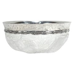 Antique Tiffany & Co. Sterling Silver Mounted 'Rock Crystal' Cut Glass Bowl