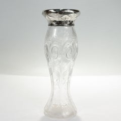 Antique Tiffany & Co Sterling Silver Mounted 'Rock Crystal' Cut Glass Vase