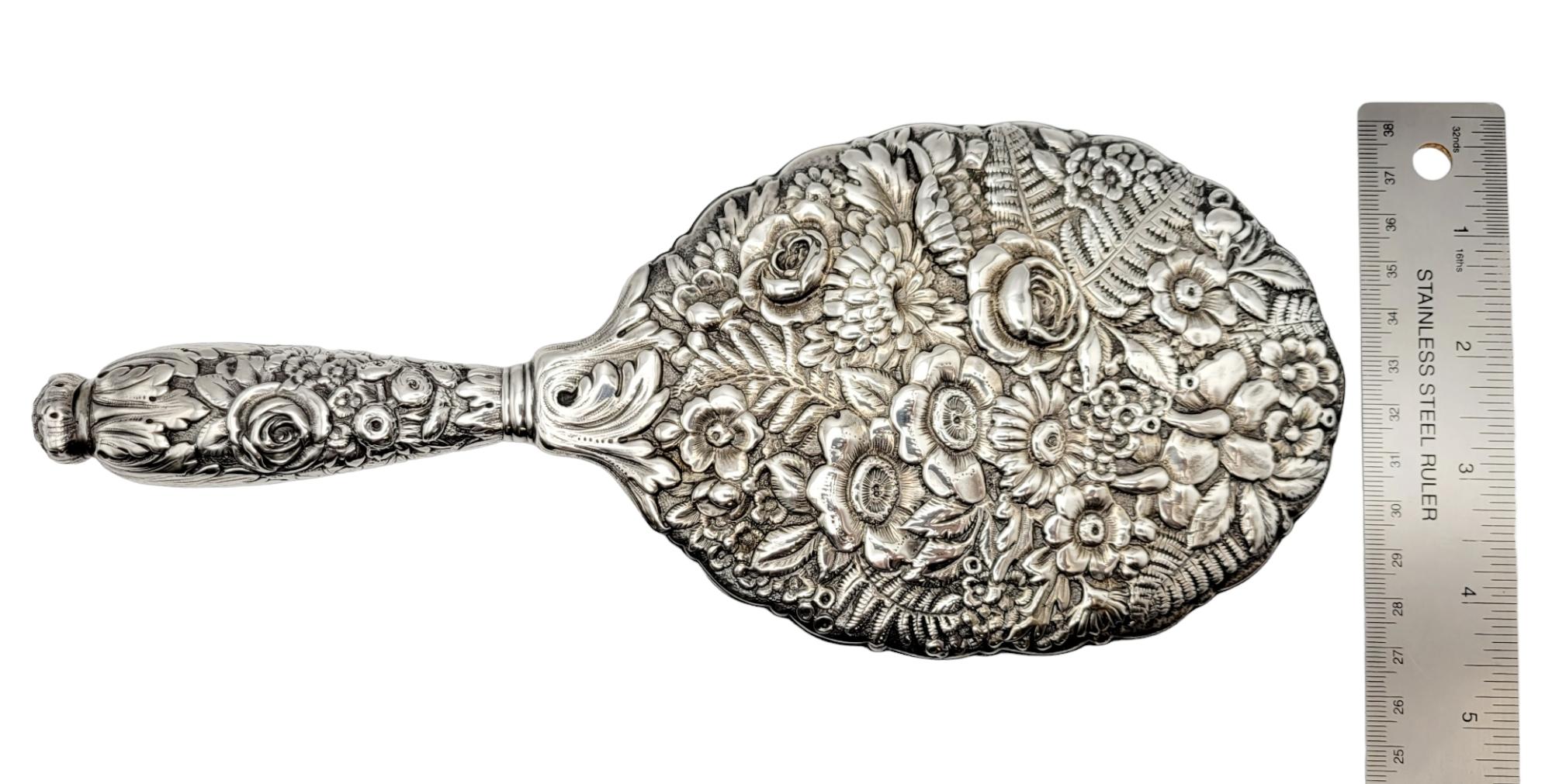 Antique Tiffany & Co. Sterling Silver Repousse Hand Mirror in Sterling Silver 1