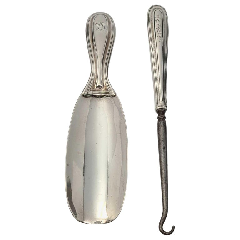Antique Tiffany and Co Sterling Silver Shoe Horn and Button Hook with