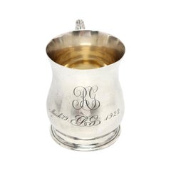 Taza/taza antigua Tiffany & Co de plata de ley con grabado #14894