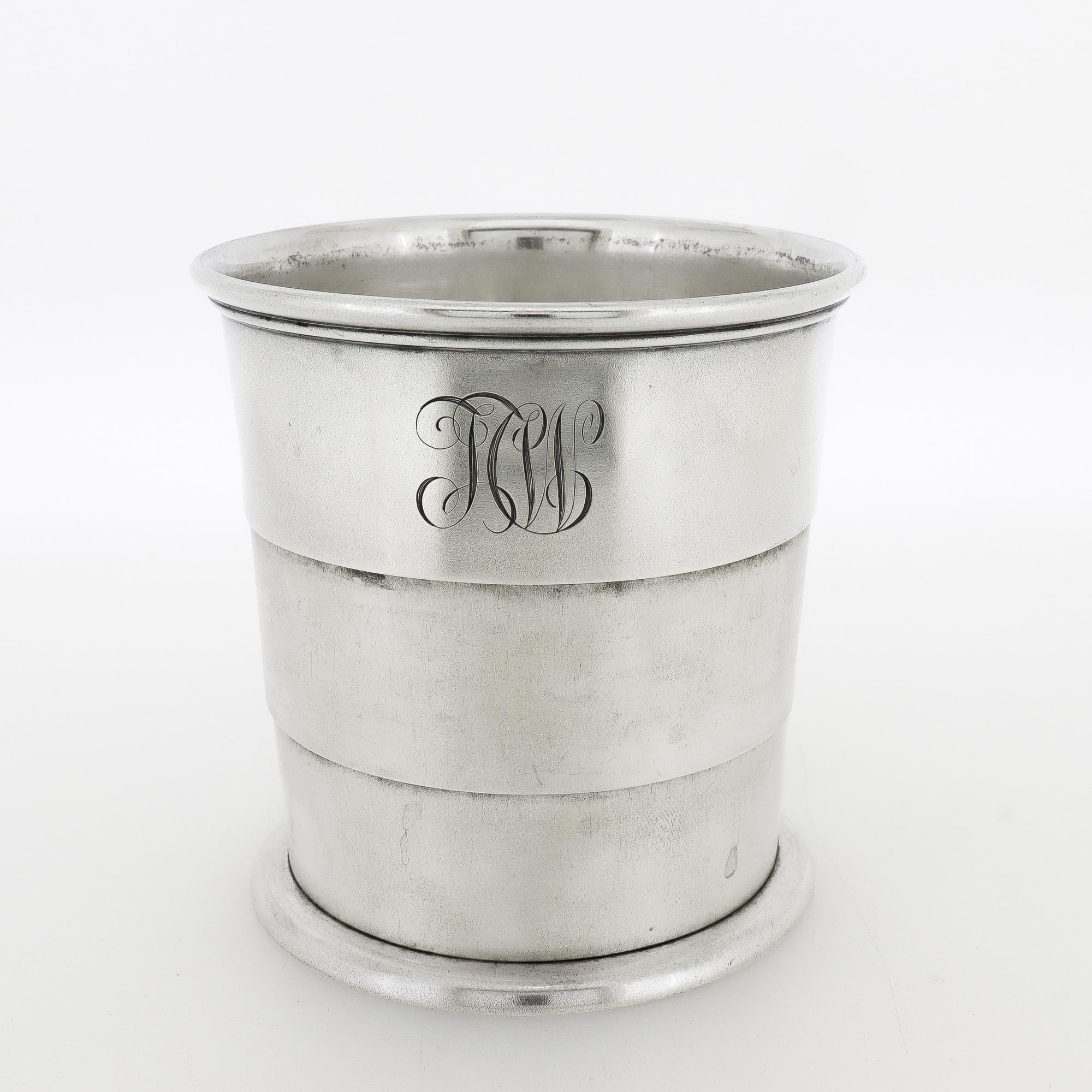 Antiker Tiffany & Co. Sterling Silber Reise-Trinkbecher mit Gravur 'Bon Voyage' im Angebot 7