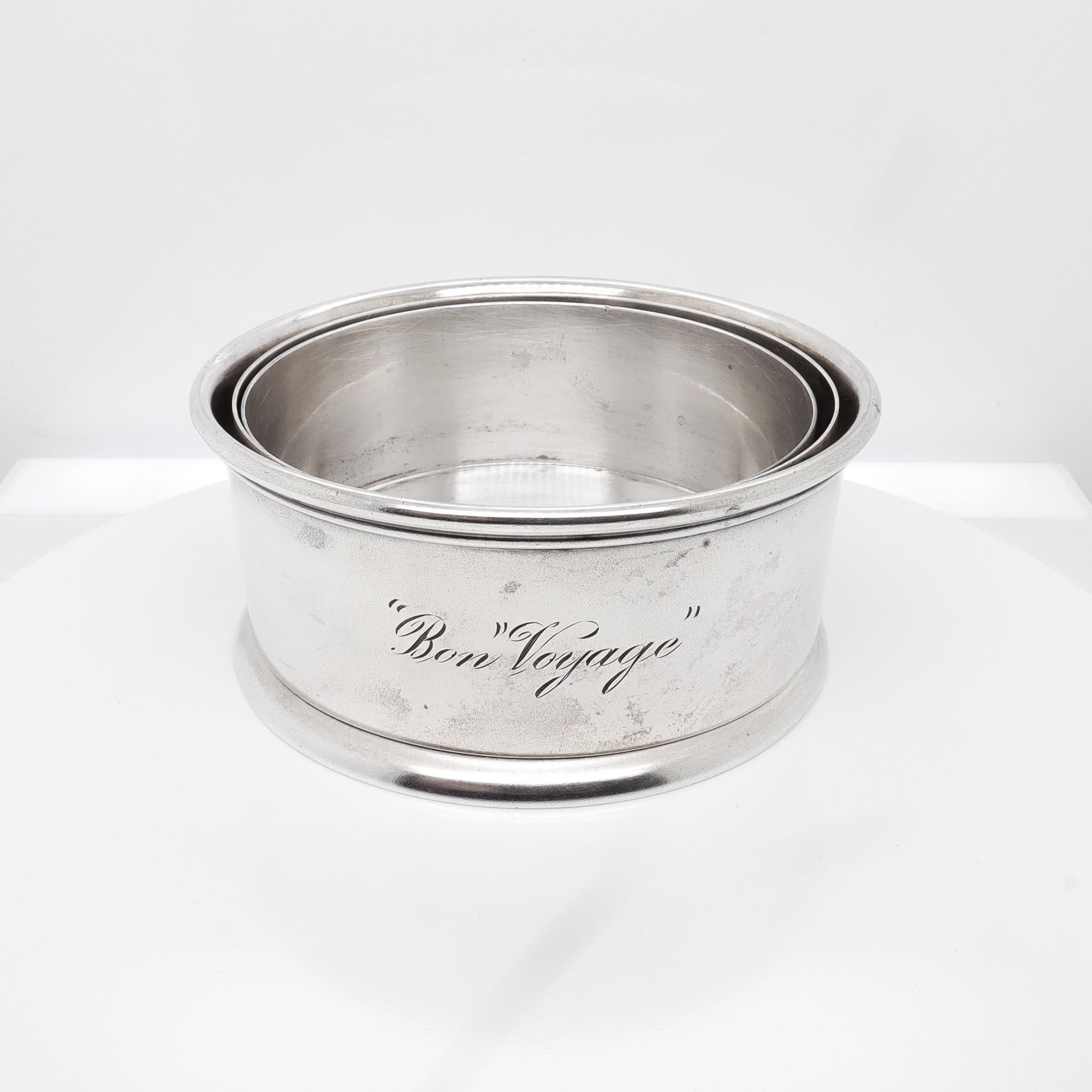 Antiker Tiffany & Co. Sterling Silber Reise-Trinkbecher mit Gravur 'Bon Voyage' im Angebot 9