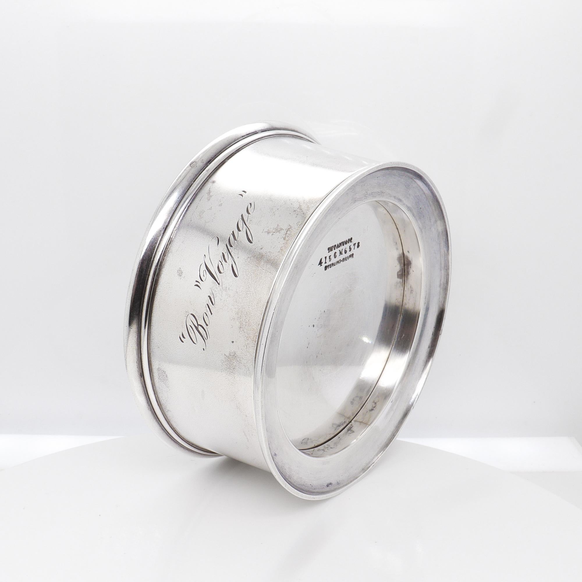Antiker Tiffany & Co. Sterling Silber Reise-Trinkbecher mit Gravur 'Bon Voyage' im Angebot 10