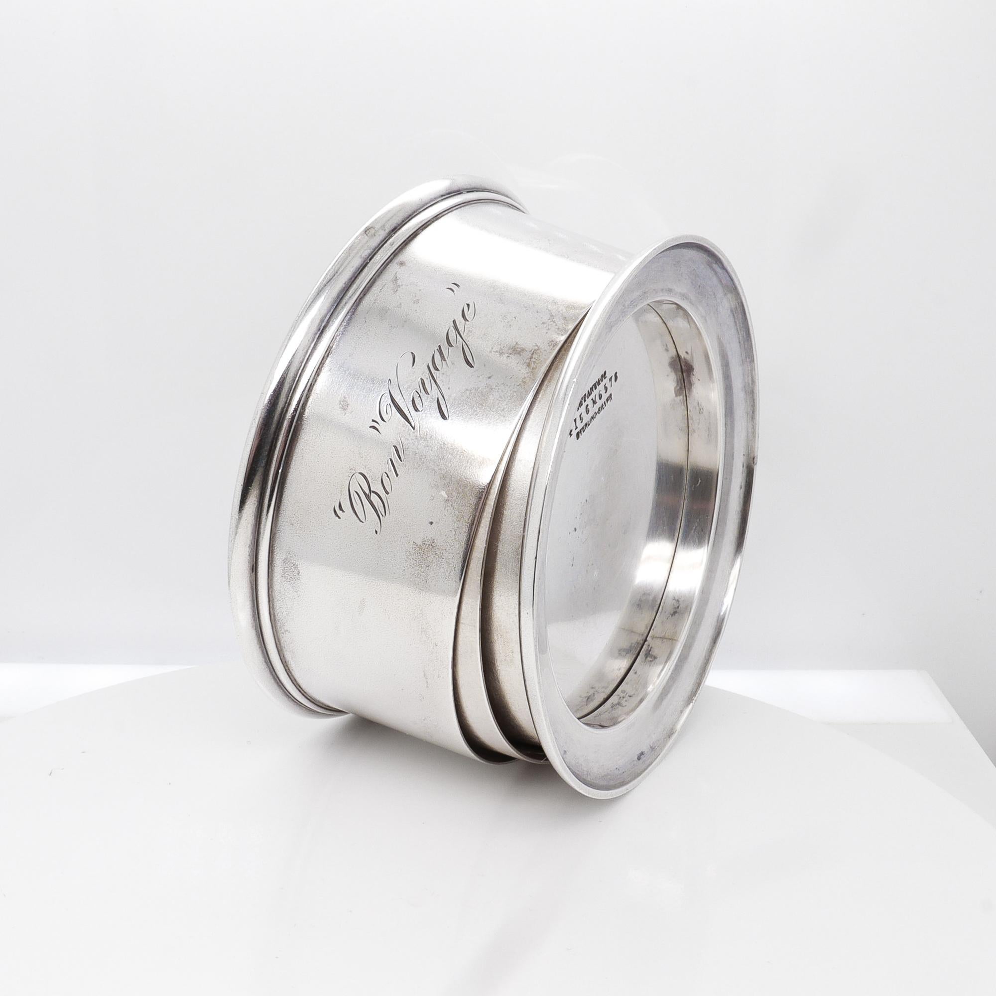 Antiker Tiffany & Co. Sterling Silber Reise-Trinkbecher mit Gravur 'Bon Voyage' im Angebot 11
