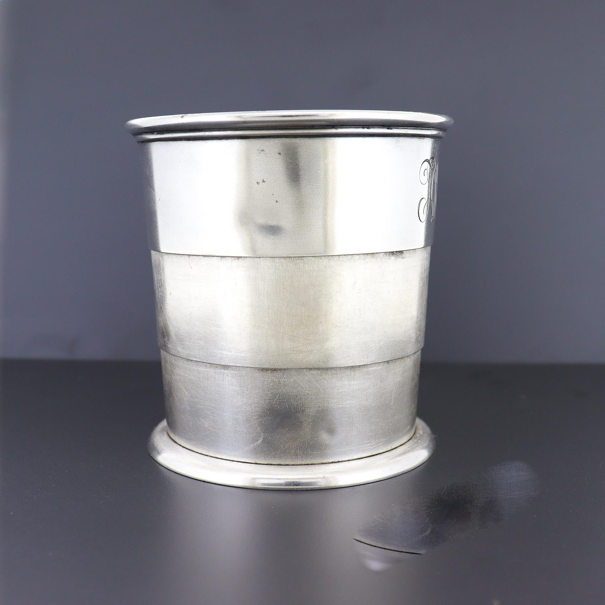 Antiker Tiffany & Co. Sterling Silber Reise-Trinkbecher mit Gravur 'Bon Voyage' (20. Jahrhundert) im Angebot