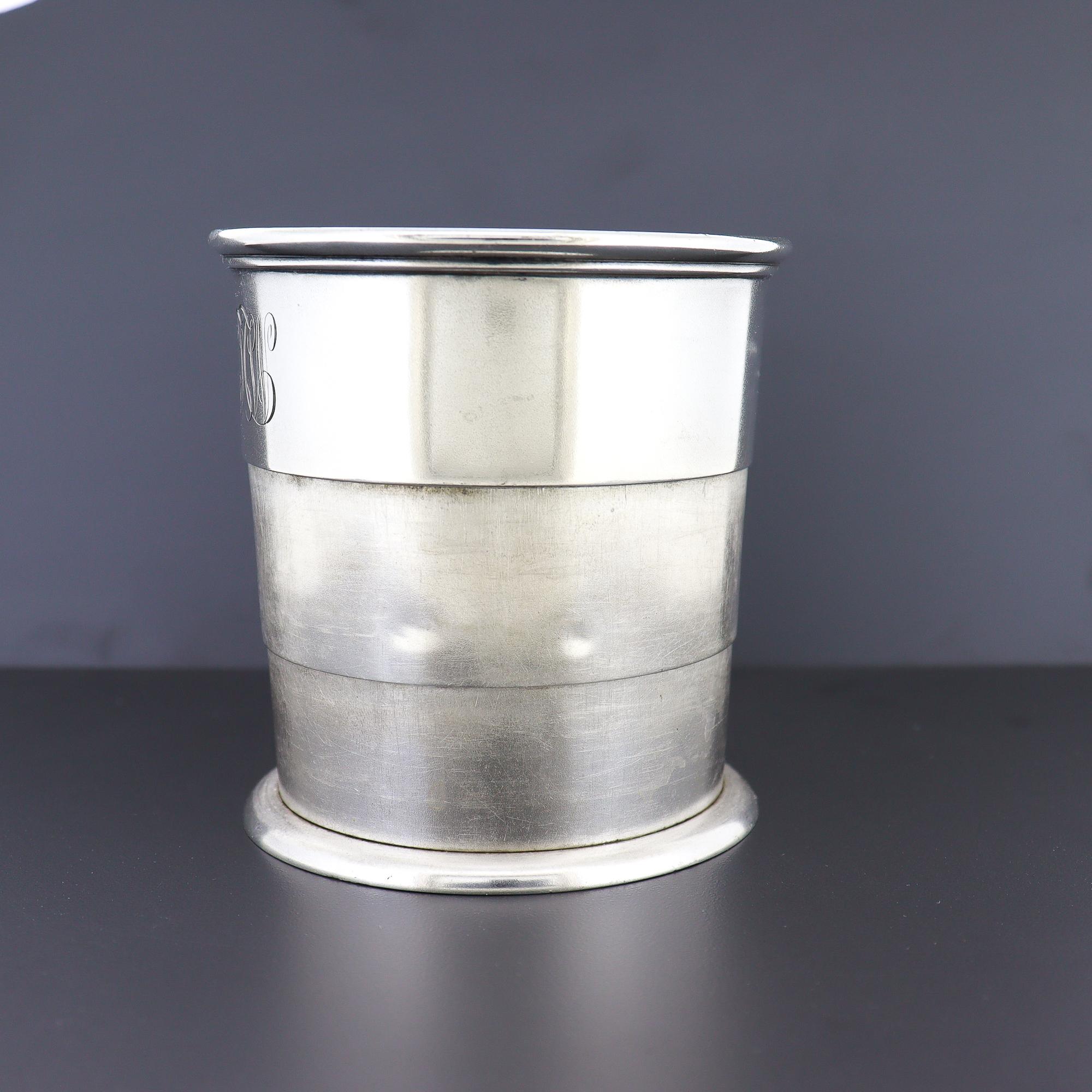 Antiker Tiffany & Co. Sterling Silber Reise-Trinkbecher mit Gravur 'Bon Voyage' im Angebot 1