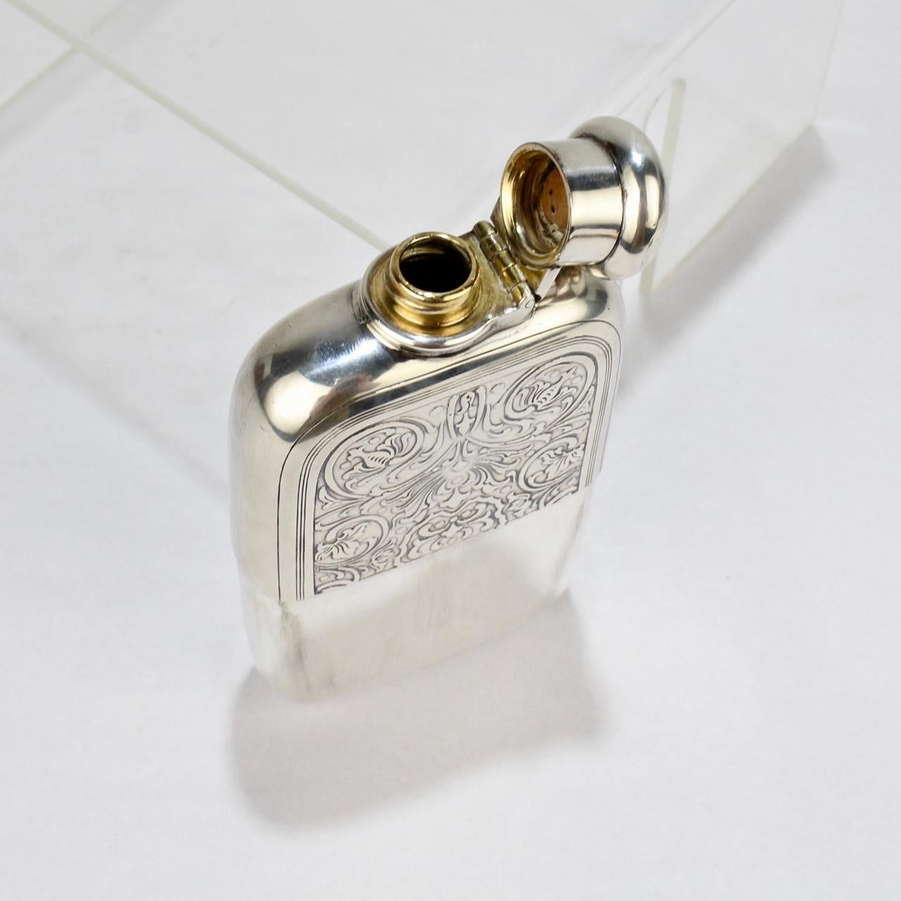 Antique Tiffany & Co. Sterling Silver Whiskey or Liquor Hip Flask 2