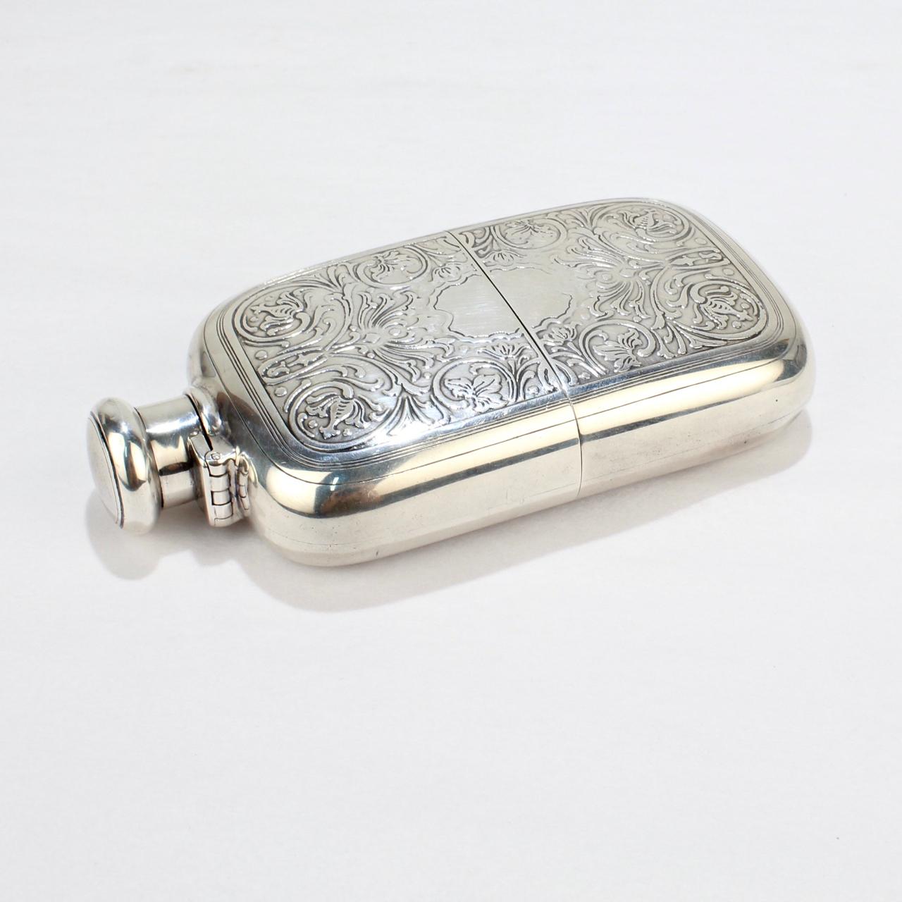 Art Nouveau Antique Tiffany & Co. Sterling Silver Whiskey or Liquor Hip Flask