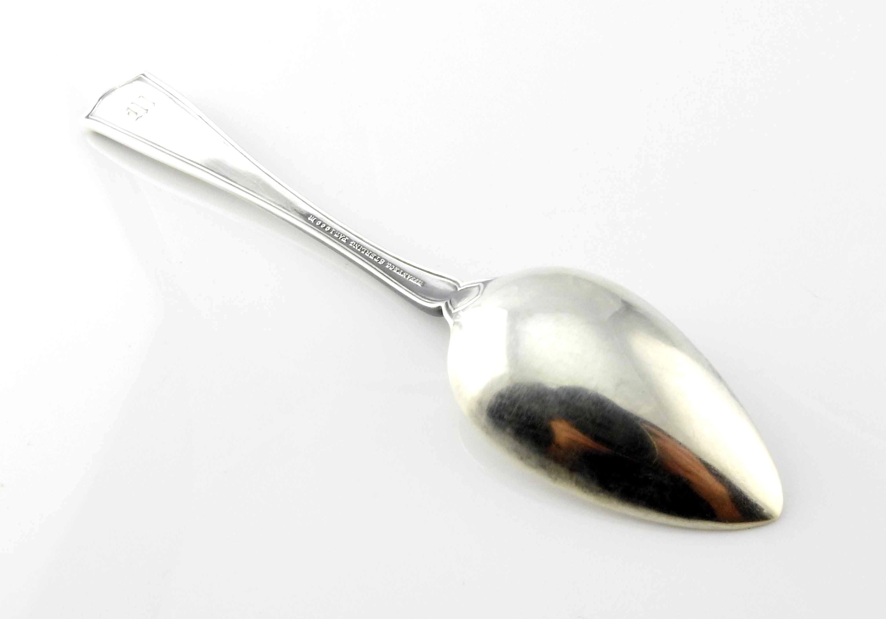 Antique Tiffany & Co Sterling Silver Winthrop Grapefruit Spoon with Monogram In Good Condition In Washington Depot, CT