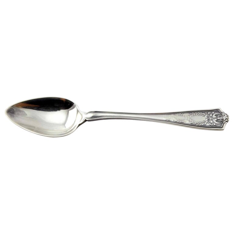 Antique Tiffany & Co Sterling Silver Winthrop Grapefruit Spoon with Monogram For Sale