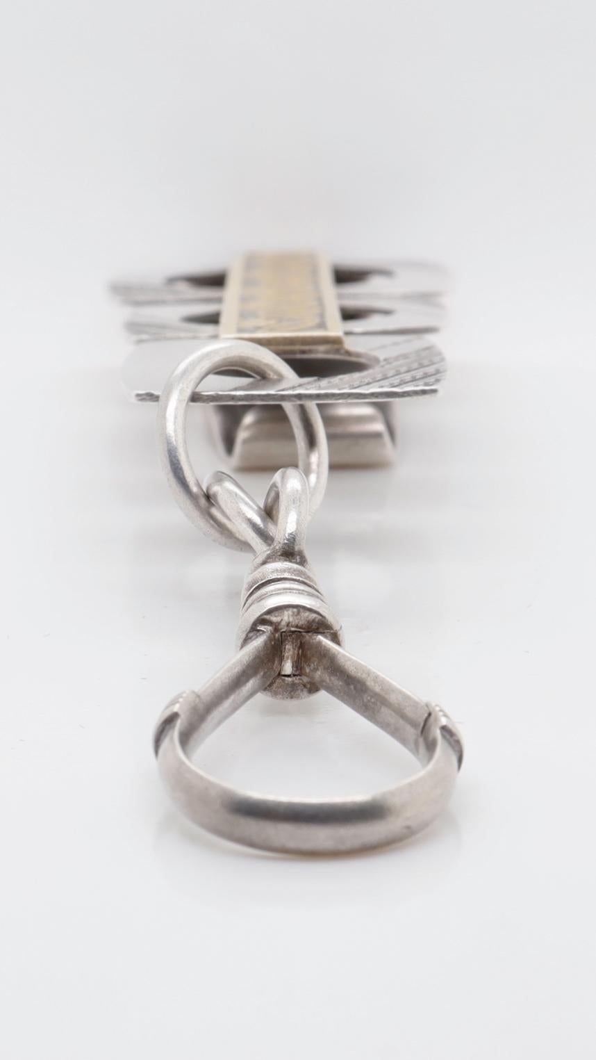 Antike Tiffany & Co.-Kollektion Quadratische Union Quadratische Ästhetische vergoldete Sterlingsilber Chatelaine im Angebot 8