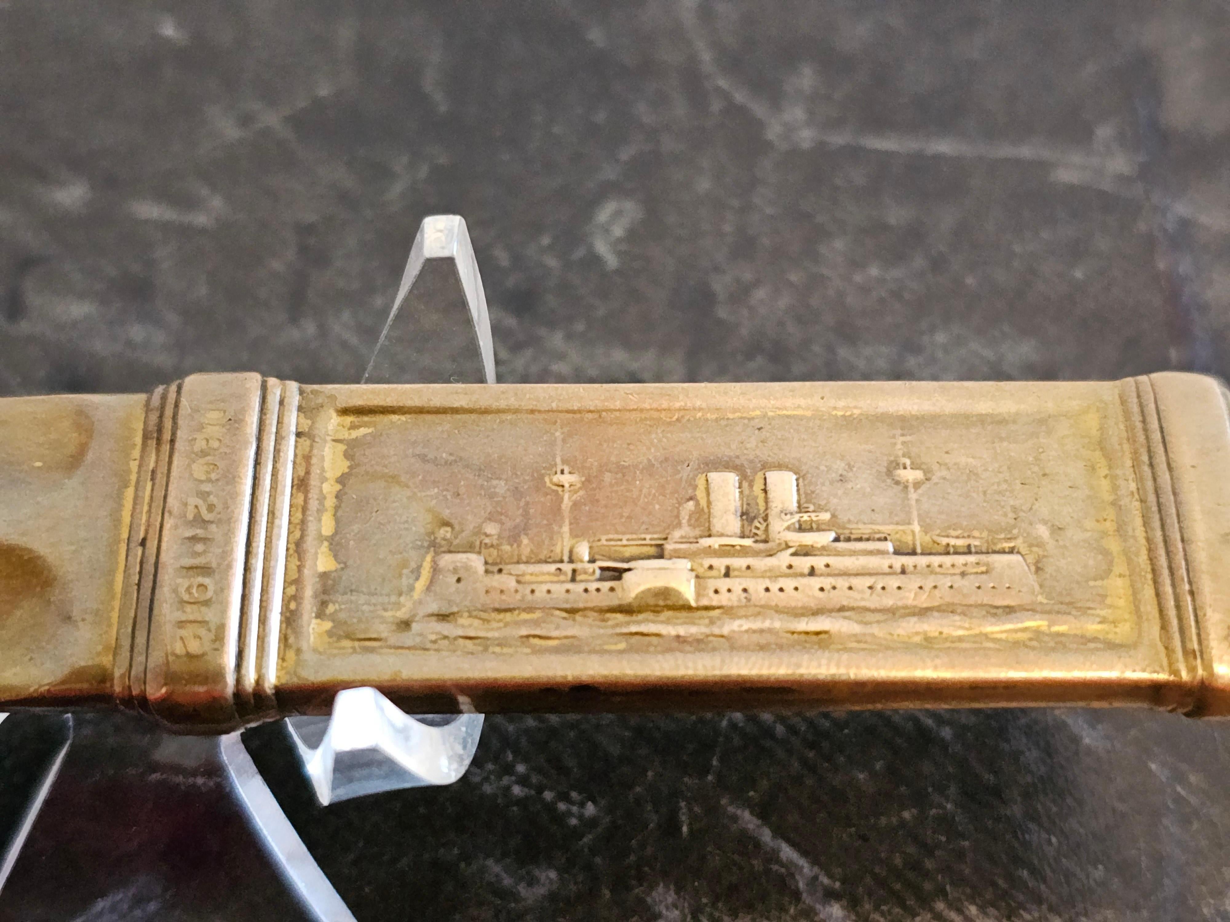Antike Tiffany & Co.-Kollektion Waldorf Astoria USS Maine Brieföffner aus Bronze von Waldorf im Angebot 8